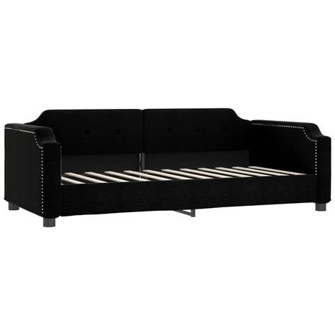 Divano Letto Con Materasso Nero 90x200 Cm In Tessuto - Foto 2