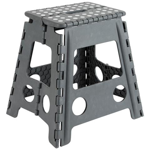Tb-039-g Sgabello Pieghevole Multiuso, 39 Cm Di Altezza, Grigio - Foto 1