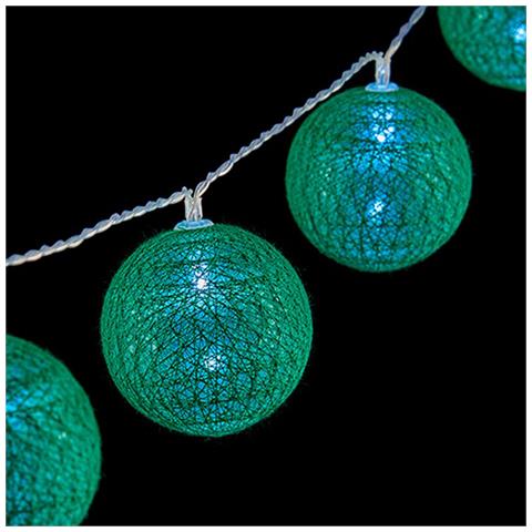 Ghirlanda Con Sfere Led Ø 5 Cm 2 M Verde - Foto 1
