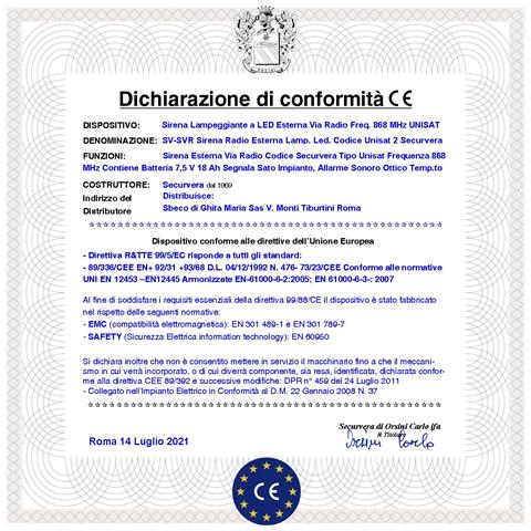 Sirena Wireless Lampeggiante Autoalimentata Esterna Frequenza 868 Mhz Bidirezionale Anticollisione Anti Jamming Codici - Foto 5