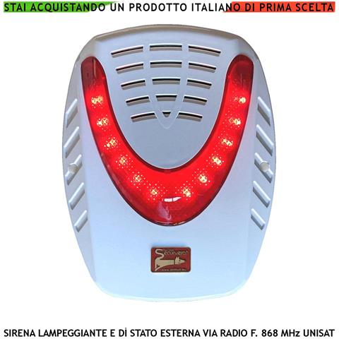 Sirena Wireless Lampeggiante Autoalimentata Esterna Frequenza 868 Mhz Bidirezionale Anticollisione Anti Jamming Codici - Foto 1