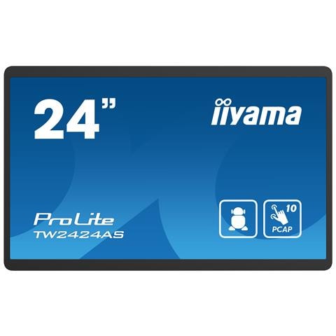 TW2424AS-B1 visualizzatore di messaggi Pannello piatto per segnaletica digitale 60,5 cm (23.8") Wi-Fi 250 cd /m² 4K Ultra HD Nero Touch screen Processore integrato Android 24/7 - Foto 1