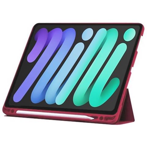 Custodia Per Ipad Mini 6 (2021-2023) Funzione Supporto Magnetico, Rosso - Foto 5