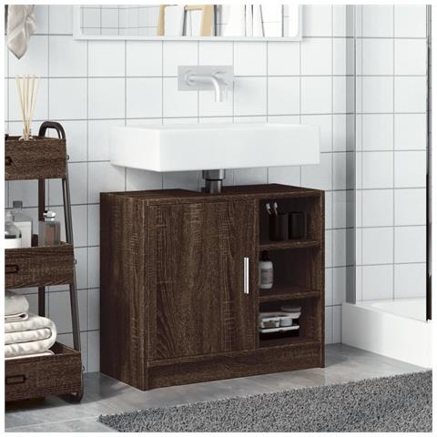Mobile Lavabo Rovere Fumo 63x29x55 Cm In Truciolare - Foto 3