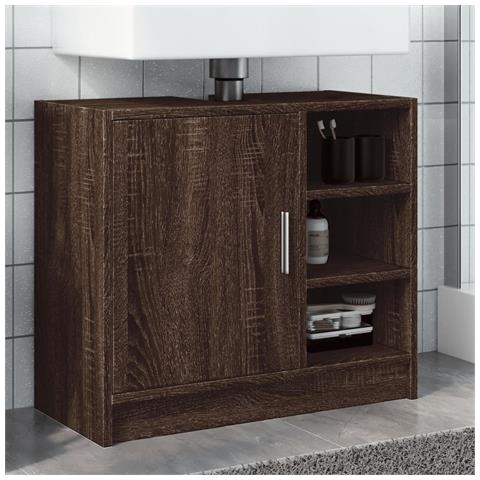 Mobile Lavabo Rovere Fumo 63x29x55 Cm In Truciolare - Foto 1