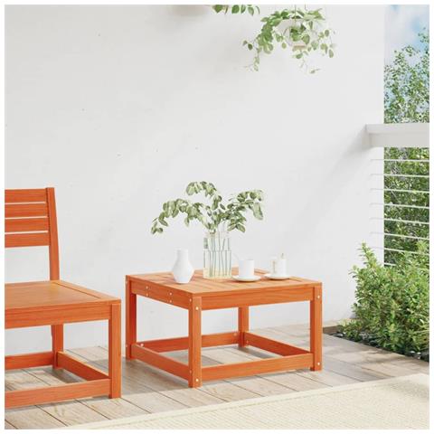 Poggiapiedi Da Giardino Marrone Cera In Legno Massello Di Pino - Foto 3