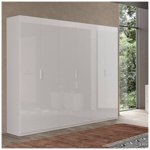 Armadio Pavese 6 Ante Battente Bianco Lucido - Foto 1