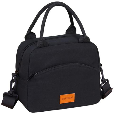 Borsa Termica Porta Pranzo Da Lavoro, Borsa Tote Porta Pranzo A Tracolla Per Donne E Uomini Black - Foto 1