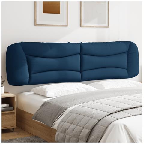 Cuscino Testiera Blu 200 Cm In Tessuto - Foto 1