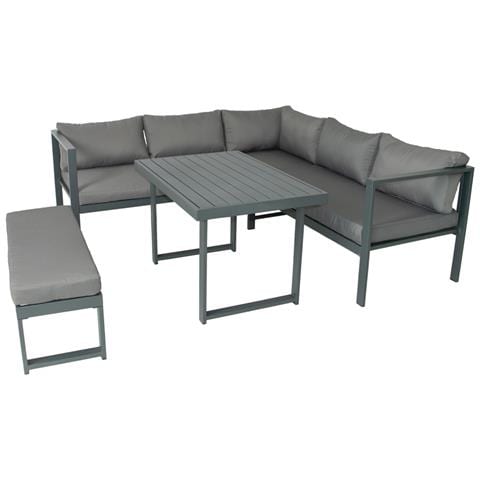 Marbella Salotto Panoramico Da Giardino A 8 Posti In Resina Intrecciata Nera E Grigia - Foto 2