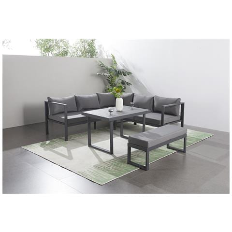 Marbella Salotto Panoramico Da Giardino A 8 Posti In Resina Intrecciata Nera E Grigia - Foto 1