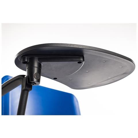 Set Di 6 Sedie Impilabili In Plastica Blu Con Ribaltina Scrittoio Tavoletta Per Sala Conferenza Meeting E Convegni - Foto 5