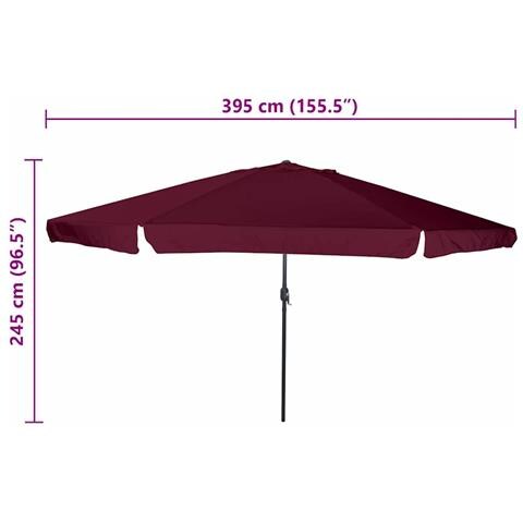 Ombrellone da Giardino ø395x245 cm Bordeaux - Foto 7