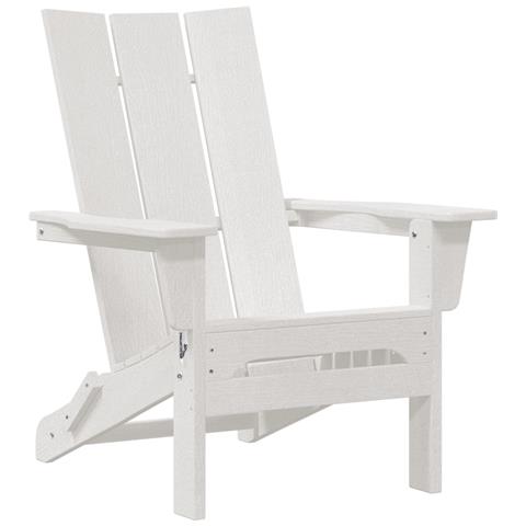 Sedia Adirondack pieghevole Bianca 74.5x80.5x90 cm HDPE - Foto 1
