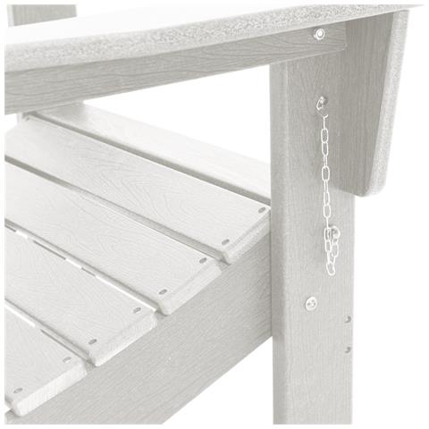 Sedia Adirondack pieghevole Bianca 74.5x80.5x90 cm HDPE - Foto 9