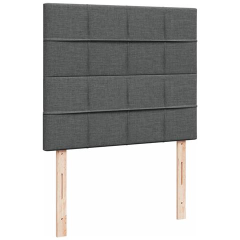 Giroletto a Molle con Materasso Grigio Scuro 120x190cm Tessuto - Foto 9