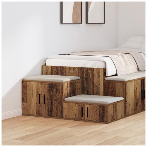 Armadio da stoccaggio in legno stile antico 103x41x40 cm in legno ingegnerizzato - Foto 2