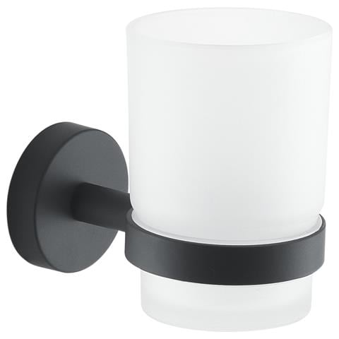 Portaspazzolini Da Muro In Acciaio Inox E Cromall 2310 Gedy Serie Eros Nero Matt - Foto 1