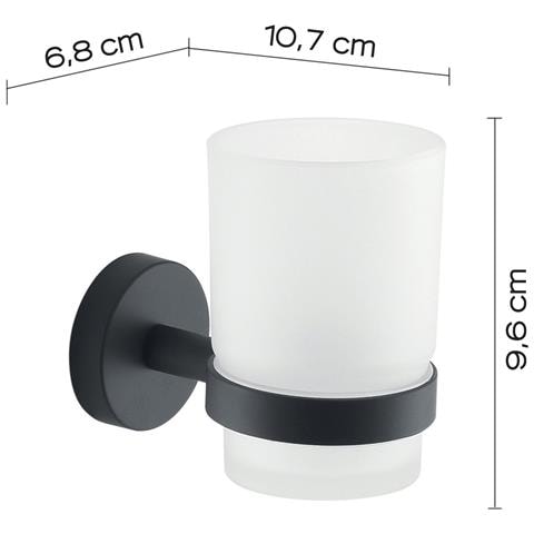 Portaspazzolini Da Muro In Acciaio Inox E Cromall 2310 Gedy Serie Eros Nero Matt - Foto 2