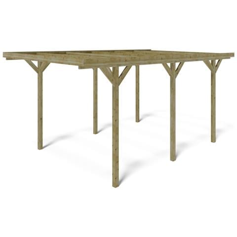 Tettoia Posto Auto Coperto In Legno 3.04x5.12 M - 15.57 M2 - Foto 1