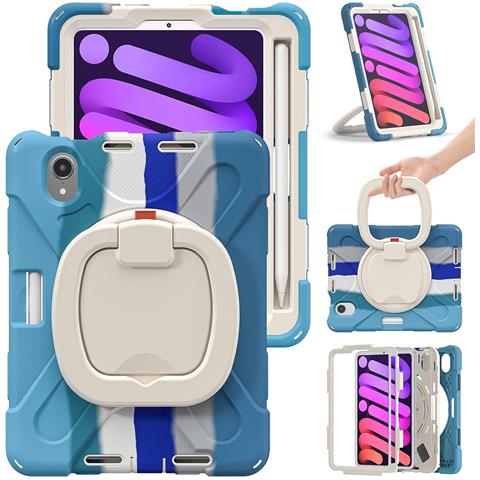 Custodia Per Ipad Mini 6 8.3"" Con Supporto E Alloggiamento Per Stilo Blu - Foto 2