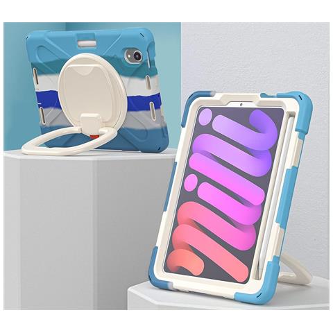 Custodia Per Ipad Mini 6 8.3"" Con Supporto E Alloggiamento Per Stilo Blu - Foto 4