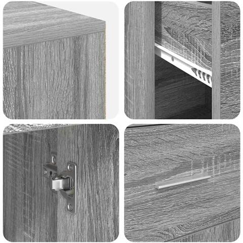 Scrivania ad angolo 2 pcs Grigio sonoma 102 x 50 x 75 cm - Foto 9