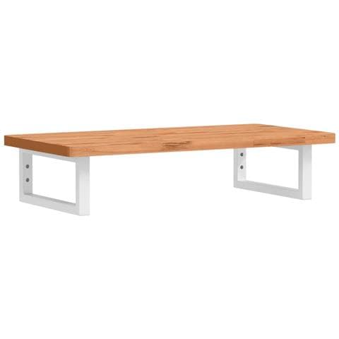 Ripiano a Parete per Lavabo in Acciaio e Massello di Faggio - Foto 1