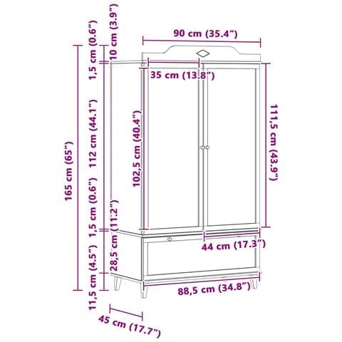 Armadio con Lavagna con porta Grigio e bianco Legno multistrato - Foto 2
