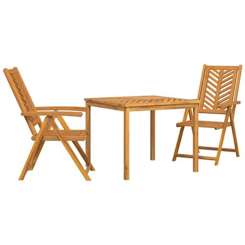 Set da Pranzo per Giardino 3 pcs Marrone 90 x 90 x 74 cm - Foto 1