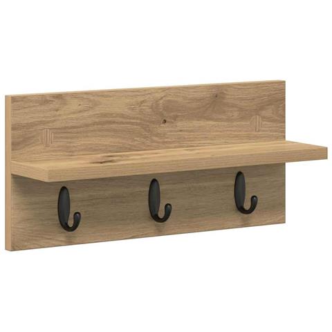 Appendiabiti a muro rovere artigianale 40 x 10.5 x 18 cm - Foto 1