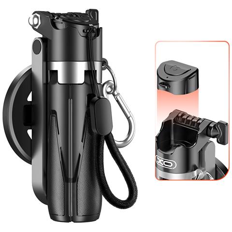 Supporto Treppiede Magnetico 4 In 1 Con Pulsante Bluetooth, Nero - Foto 5