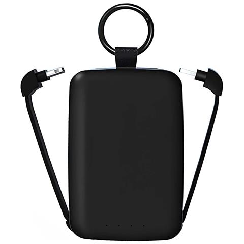 Powerbank 4000mah Usb-c / Lightning / Portachiavi / Torcia Personalizzabile, Nero - Foto 1