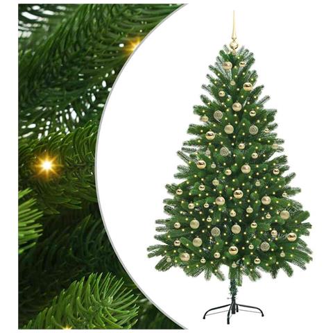 Albero di Natale con 300 LED con supporto Verde 180 cm PE - Foto 1