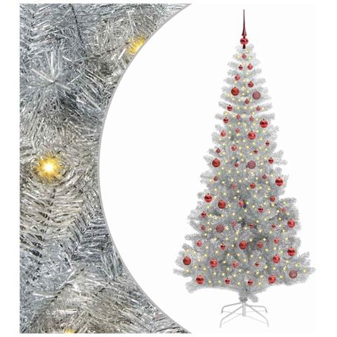 Albero di Natale con 300 LED con supporto Argento 210 cm PET - Foto 1
