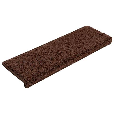 Tappetini per scale 20 pz 65x21x4 cm Marrone Bordo rettangolare - Foto 2