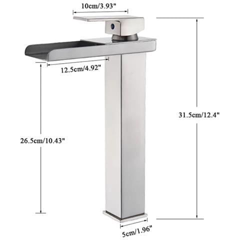 Rubinetto per lavabo da bagno, Blackswan, Cascada Tipo M33, modello nichel, misura 31,5 cm - Foto 4