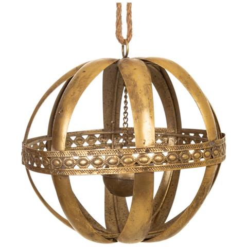 Sfera Decorativa In Metallo Dorato 20x20x23h - Foto 2