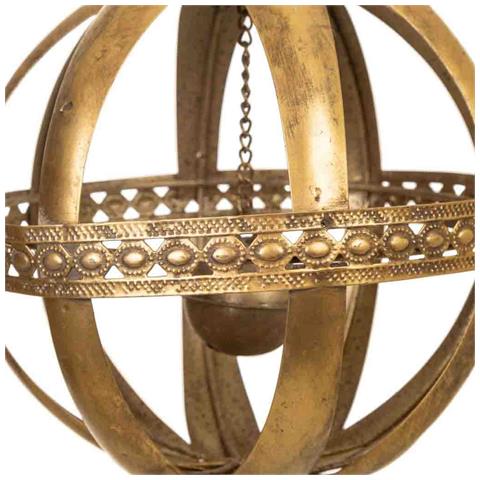 Sfera Decorativa In Metallo Dorato 20x20x23h - Foto 3