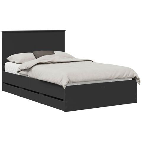 Struttura del letto Nero 120 x 190 cm Legno Ingegnerizzato - Foto 1