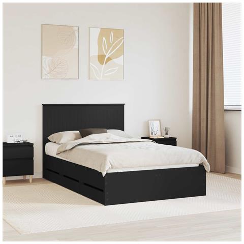 Struttura del letto Nero 120 x 190 cm Legno Ingegnerizzato - Foto 2
