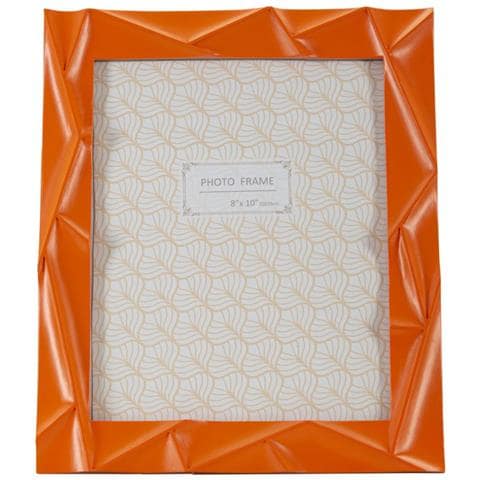 Cornice Portafoto Orangy In Resina Arancio Lucido Geometrica 20x25 - Foto 2