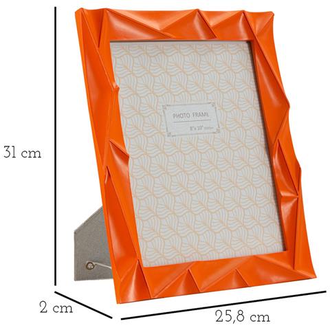 Cornice Portafoto Orangy In Resina Arancio Lucido Geometrica 20x25 - Foto 6