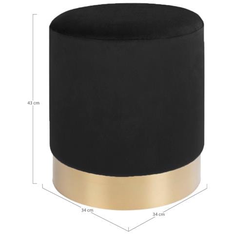 Pouf Gamby-nero-velluto-34x34x43 Cm - Foto 2