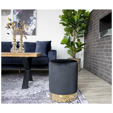 Pouf Gamby-nero-velluto-34x34x43 Cm - Foto 3