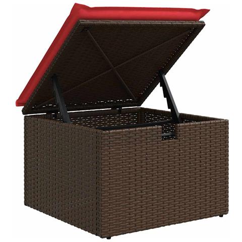 Set di divani con cuscino Marrone e Rosso polyrattan - Foto 9