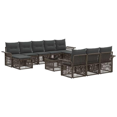 Set Divano da Giardino 11 pcs Grigio polyrattan - Foto 1