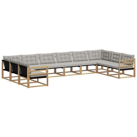 Set di divani da esterno 10 pcs Bianco e Grigio Chiaro - Foto 1