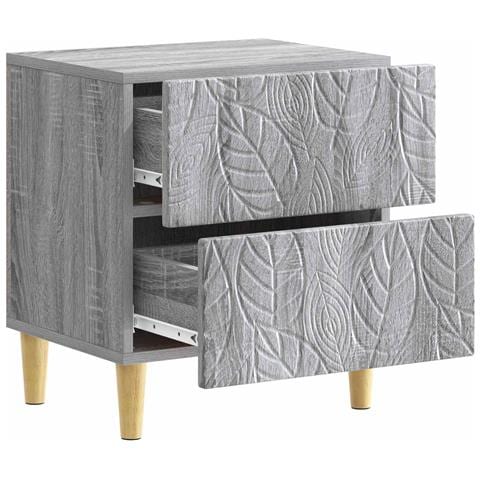 Comodino Sonoma grigio 43 x 34,5 x 48 cm Legno ingegnerizzato - Foto 2