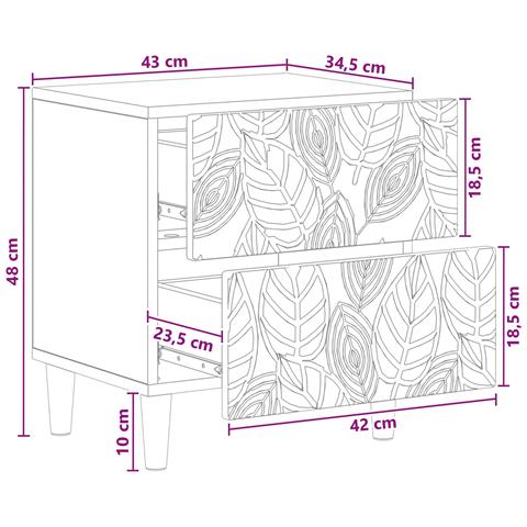 Comodino Sonoma grigio 43 x 34,5 x 48 cm Legno ingegnerizzato - Foto 8